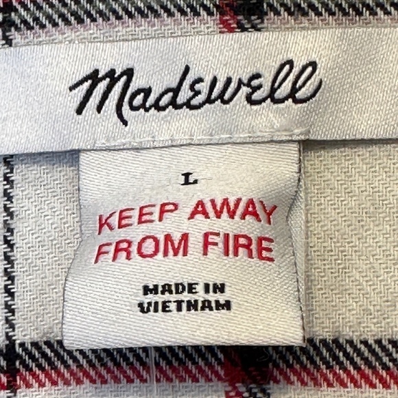 Madewell Plaid Flannel PJ Top Mens Tailored Style Button Up Pocket Sleep Shirt - Picture 13 of 16